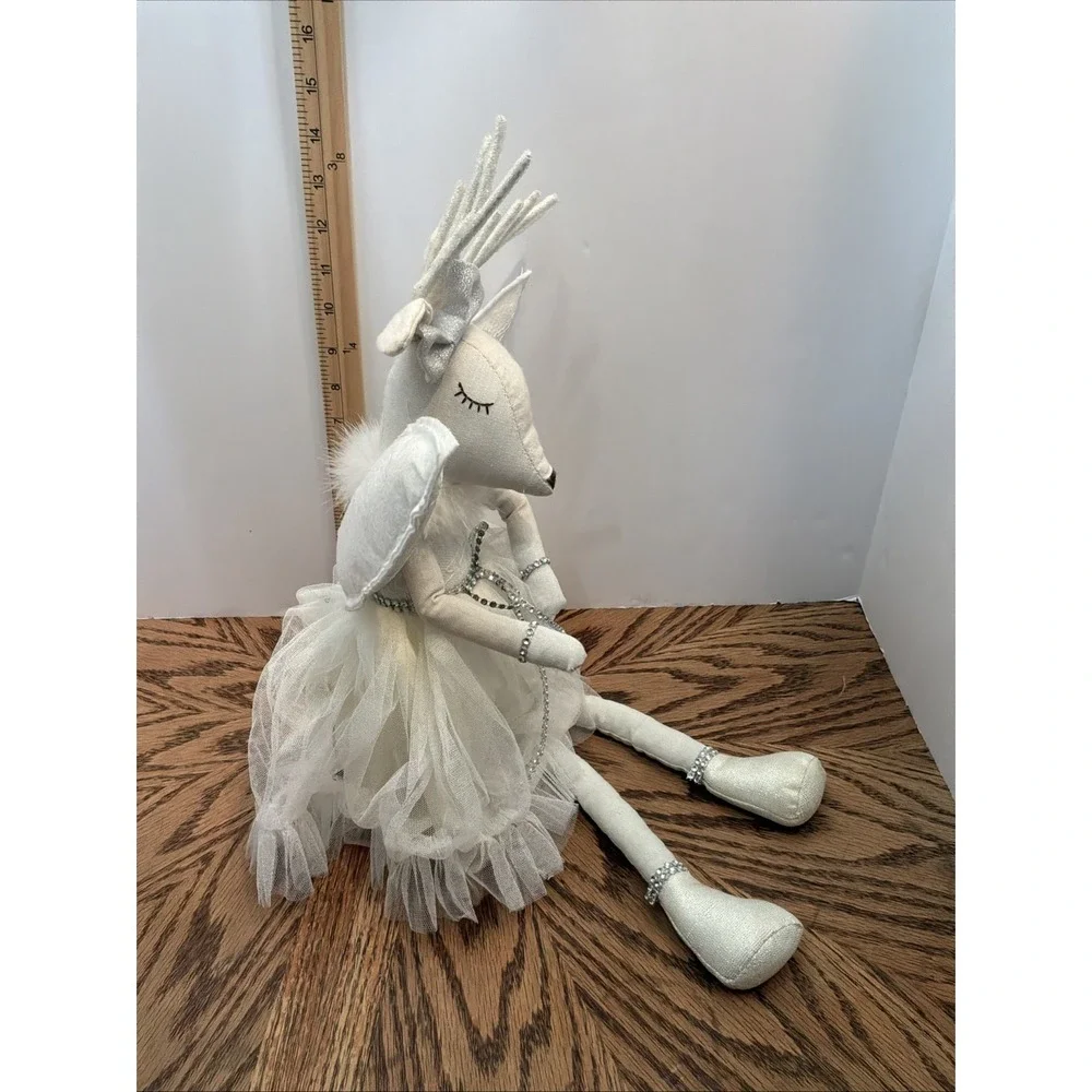 Weighted Sitting Holiday Angel‎ Deer Plush Christmas Decor
